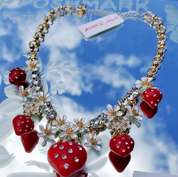 Betsey Johnson Jewelry - Betsey Johnson NWT Strawberry Frontal Statement Necklace